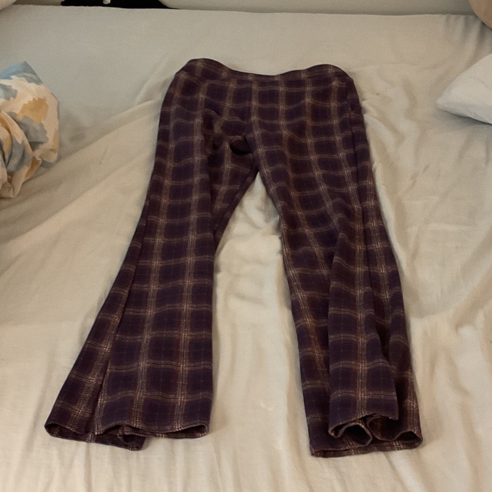 art class Purple Plaid Flared Knit Kids Pants